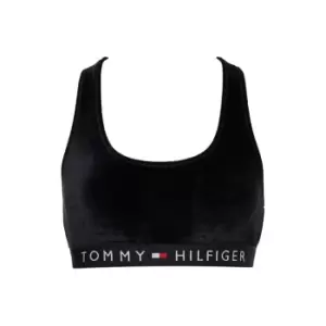 Image of Tommy Bodywear Unlined Bralette Velour - Black