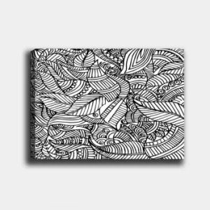 Image of MANDALA70 White Black Decorative Canvas Painting