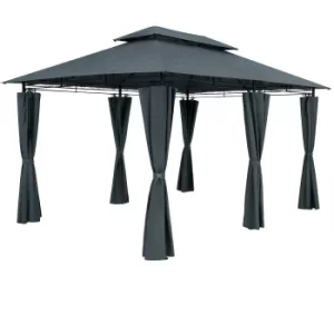 Image of Metal Gazebo Topas Anthracite 3x4m with Side Panels
