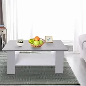 Image of Homcom 2 Tier Square Vintage Coffee Table White