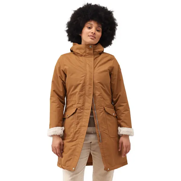 Image of Regatta Womens Romine Waterproof Breathable Parka Coat 8 - Bust 32' (81cm) Rubber/Light Vanilla RWP351-DIT-8