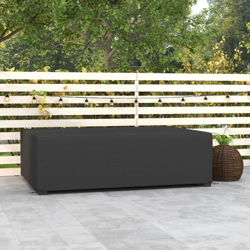 Image of Outsunny UV Rain Protective Cover or Garden Wicker Rattan Black 84B-385V00BK