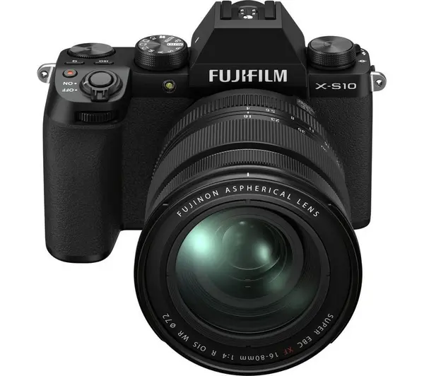 Image of Fujifilm X-S10 Mirrorless Camera with FUJINON XF 16-80 mm f/4 R OIS WR Lens - Black