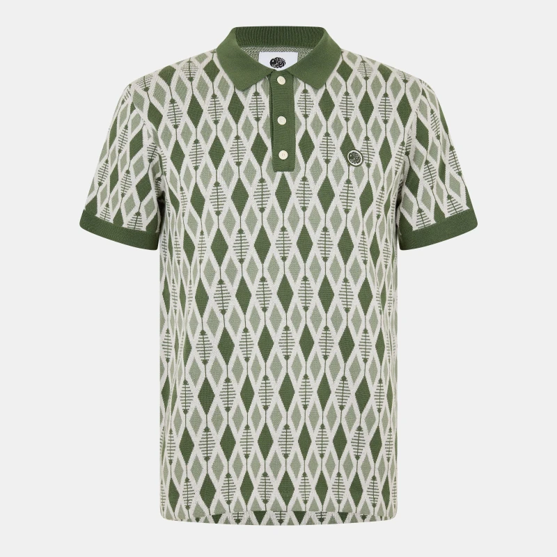 Image of Pretty Green PG Tenor SS Knit Pol Sn63 Green male Small