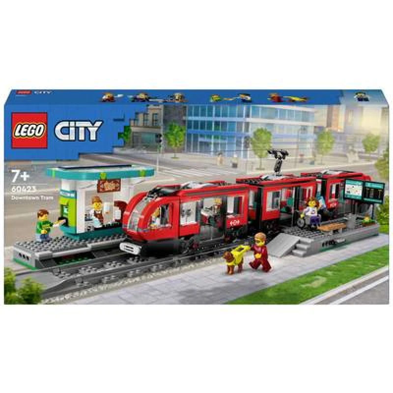 Image of LEGO LEGO City Downtown Tram and Station Toy Set 60423