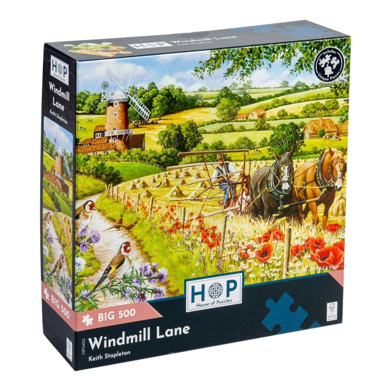Image of The House Of Puzzles Windmill Lane, BIG 500 Piece Jigsaw Puzzle Multi unisex