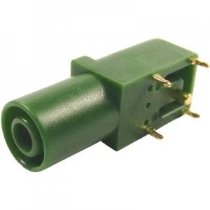 Image of Safety jack socket Socket right angle Pin diameter 4mm Green