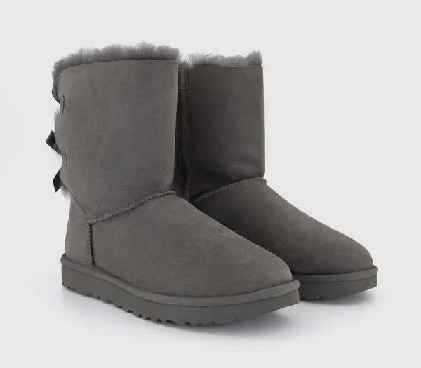 Image of UGG Womens Bailey Bow Ii Calf Boots Grey, 3