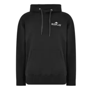Image of Replay Small Logo Hoodie - Black