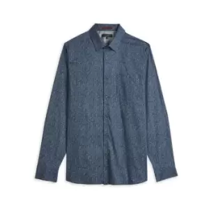Image of Ted Baker Floden Ls All Over Floral Printed Shirt - Blue