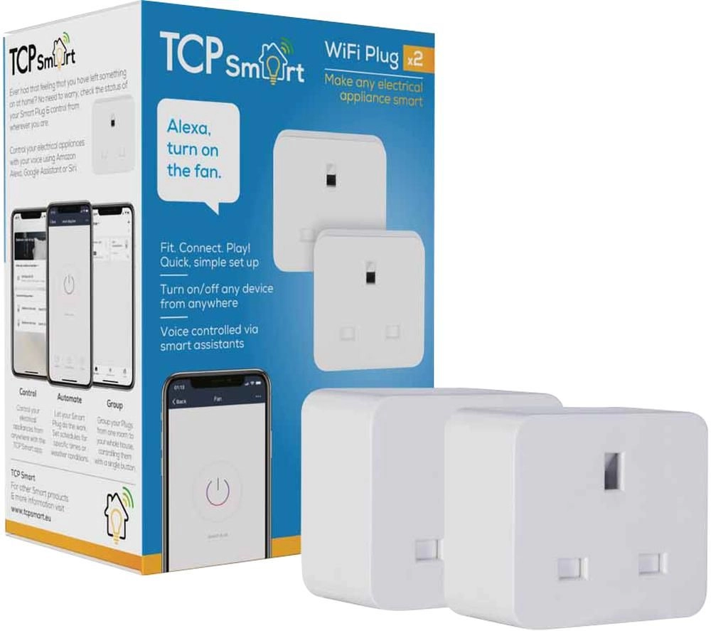 Image of TCP Smart Plug White Twin Pack Plastic