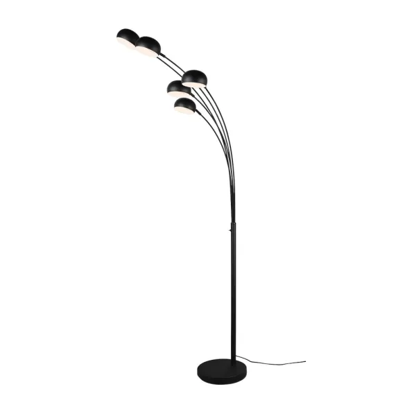 Image of Dito Modern 5 Light Multi Arm Floor Lamp Black Matt