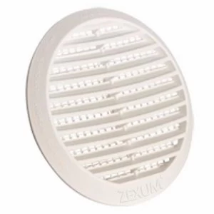 Image of Zexum Round White Louvre Vent Grille With Flyscreen For 4 100mm - 6 150mm