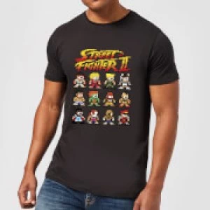 Image of Street Fighter 2 Pixel Characters Mens T-Shirt - Black