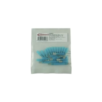 Image of Connect - Wiring ors - Blue - 6.3mm Male Heat Shrink Slide-on - Pack Of 25 - 30207