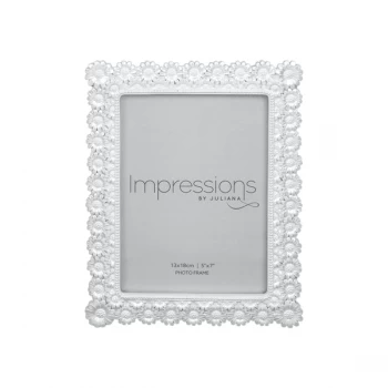 Image of 5" x 7" - IMPRESSIONS Pearlised Resin Daisy Photo Frame