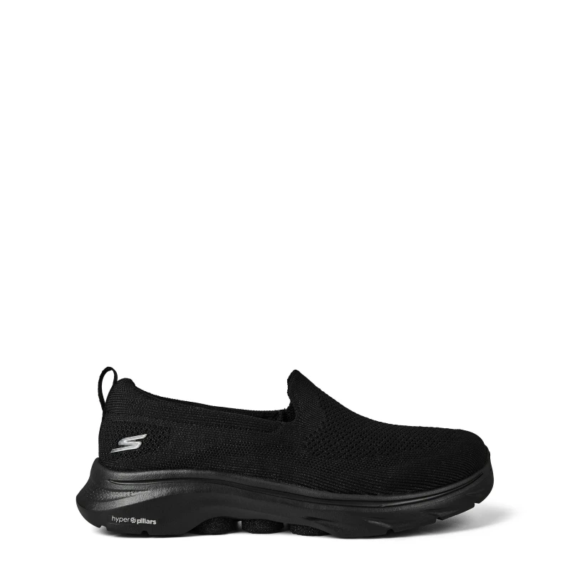 Image of Skechers Womens Comfort Collar Knitted Slip On Runners Triple Black female 3 (36)