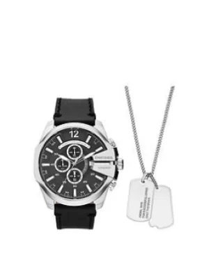 Image of Diesel Mega Chief Leather Men, Silver, Men