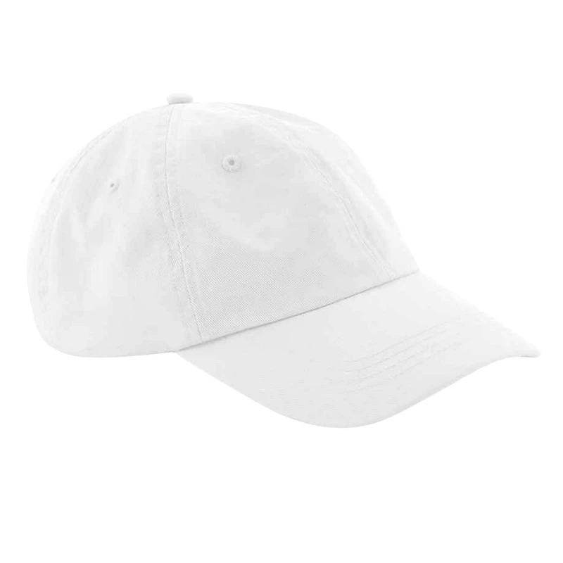 Image of Beechfield Beechfield Men Cotton Baseball Cap in White White One Size Male 5063300462485