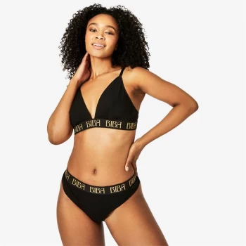 Image of Biba BIBA Soft Cotton Thong - Black logo
