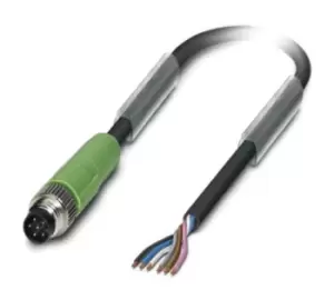 Image of Phoenix Contact Sac-6P-M 8Ms/ 5,0-Pur Sensor Cord, 6P, M8 Plug-Free End, 5M