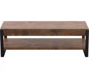 Image of AVF Ridgewood FS1200RIDDW 1200 mm TV Stand - Rustic Dark Wood & Black,Brown