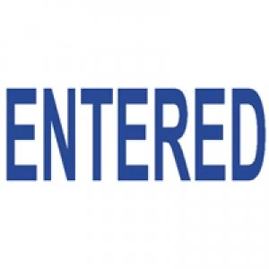 Image of Colop Green Line Word Stamp Entered Blue C144836ENT