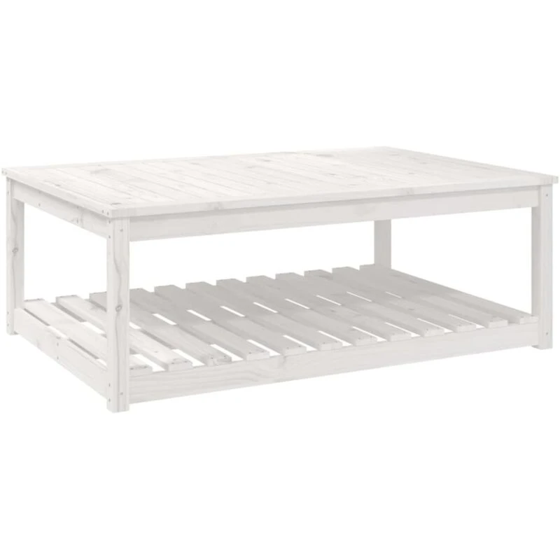 Image of VIDAXL Garden Table White 121x82.5x45cm Solid Wood Pine Vidaxl 8720845692421