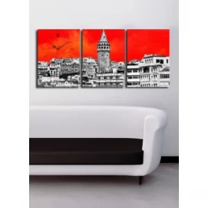 Image of 3P3040CS-35 Multicolor Decorative Canvas Wall Clock (3 Pieces)