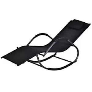 Image of Outsunny Rocking Chair 84A-120V70BK Steel, Textilene Black