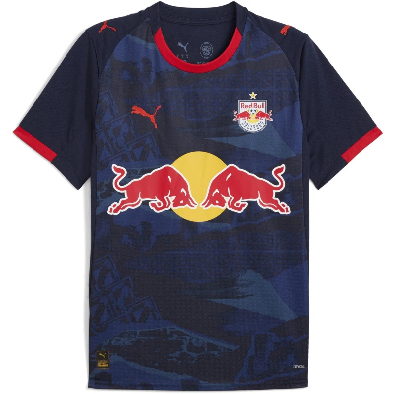 Image of Puma RB Salzburg Away Shirt 2025 2026 Adults Navy/Red male L