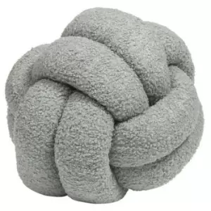 Image of Furn Boucle Fleece Knotted Cushion (One Size) (Silver) - Silver