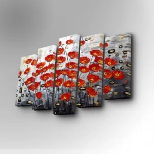 Image of 5PUC-085 Multicolor Decorative Canvas Painting (5 Pieces)