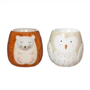 Image of Sass & Belle Forest Folk Owl & Hedgehog Egg Cups - Set of 2