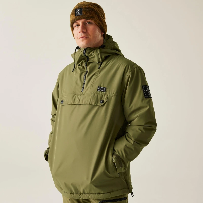 Image of Dare 2b Dare 2b Men Freeride Overhead Waterproof Breathable Insulated Skiing Jacket in Green Size: Medium Green M Male 5063516186359
