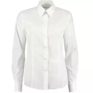 Image of Kustom Kit Ladies Long Sleeve Workforce Shirt (8 UK) (White)