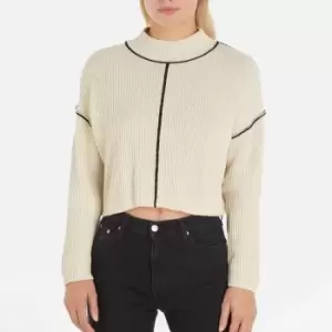 Image of Calvin Klein Jeans Contrast Seams Cotton Sweatshirt - S