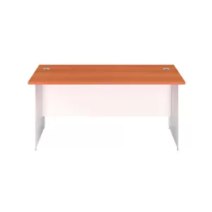 Image of Jemini Rectangular Panel End Desk 1600x800x730mm Beech/White KF804765