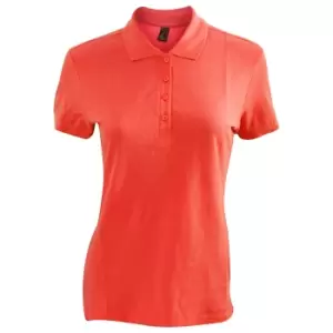 Image of SOLS Womens/Ladies Passion Pique Short Sleeve Polo Shirt (L) (Red)