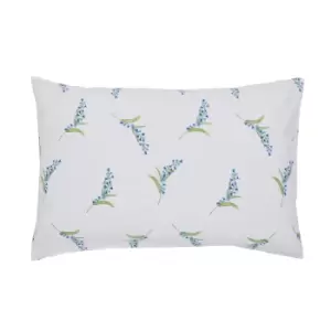 Image of Joules Bluebell Ditsy Blue 100% Cotton Standard Pillowcase Pair Blue