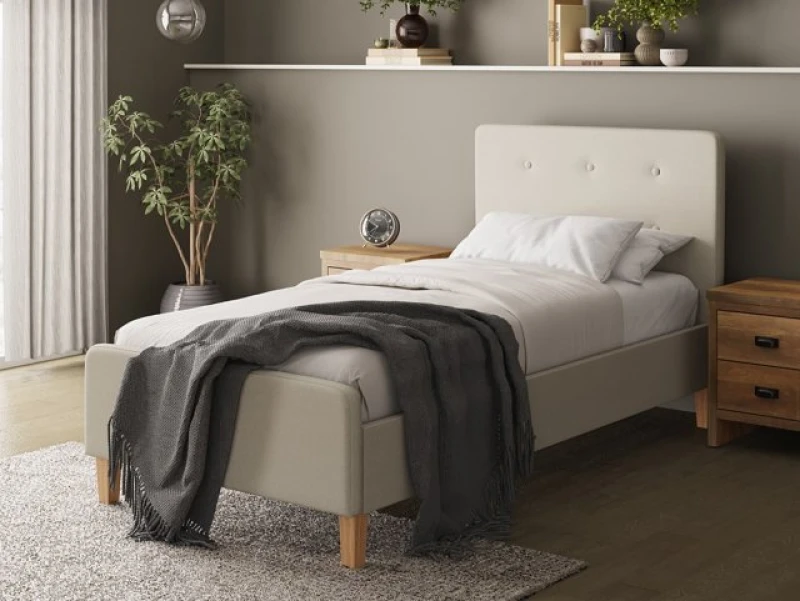 Image of GFW Ashbourne Natural Fabric Bed Frame - 3ft Single