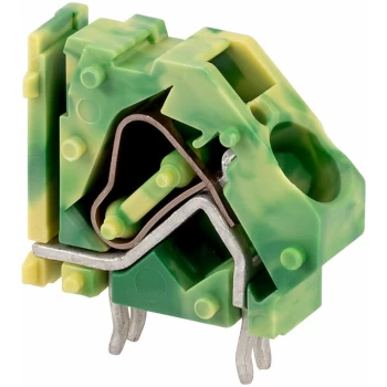 Image of Wago - 745-857/006-000 1 Pole 10mm 76A 45° Stackable PCB Terminal Block Gr-yellow