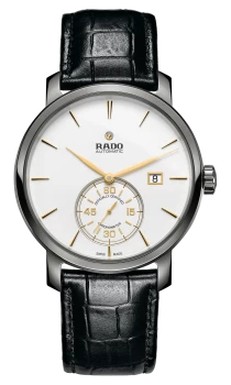 Image of Rado DiaMaster Automatic Petite Seconde Mens watch - Water-resistant 5 bar (50 m), Plasma high-tech ceramic, light