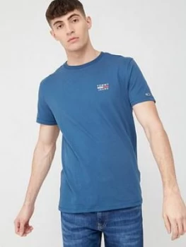 Image of Tommy Jeans Chest Logo Short Sleeve T-Shirt - Blue