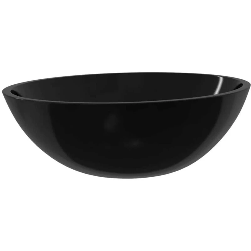 Image of vidaXL Basin Ceramic Square Black 41.5x41.5x12 cm, Black 142739