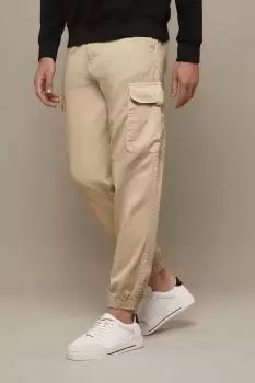 Image of Mens Tapered Fit Zip Jogger Cuffed Trousers