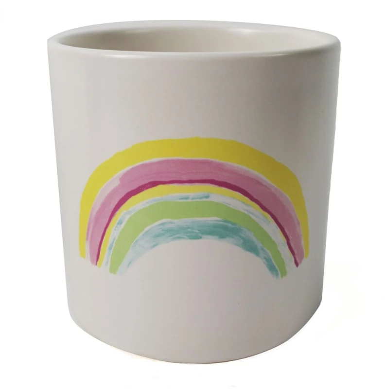 Image of Unbranded 12cm Ceramic Rainbow Multicolour Planter