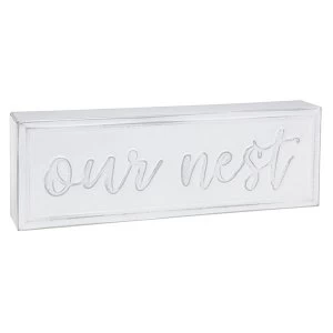 Image of Homestyle Standing Metal Plaque Our Nest