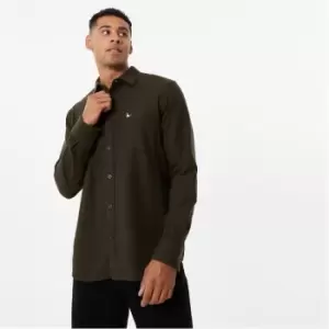 Image of Jack Wills Plain Flannel Shirt Mens - Green