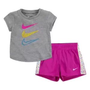 Image of Nike Mesh Short and T Shirt Set - Grey